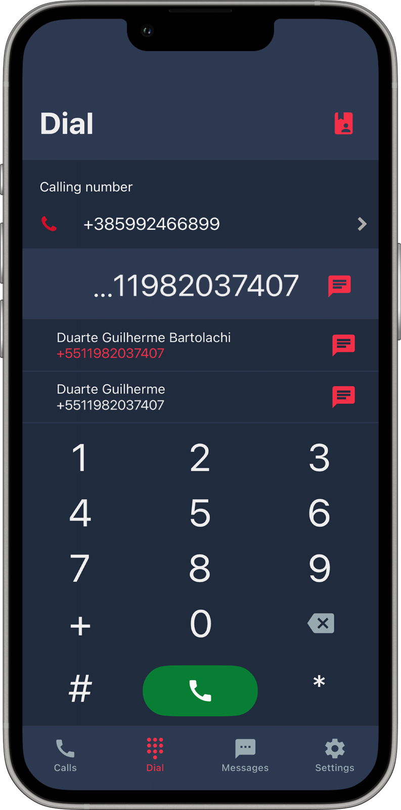 Talkyto app showing dialer interface